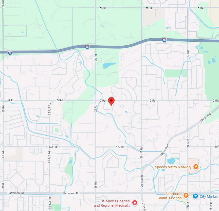 Map showing Straight Edge Striping's service location in Grand Junction, Colorado